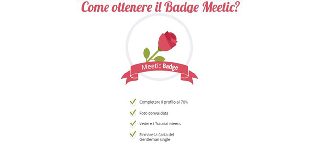 meetic badge certificato