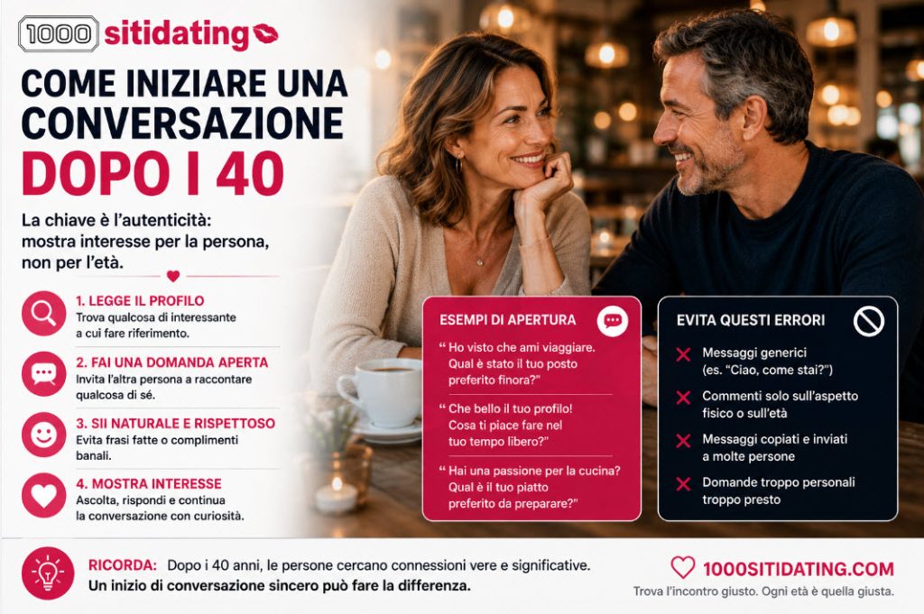 Come iniziare una conversazione dopo i 40
